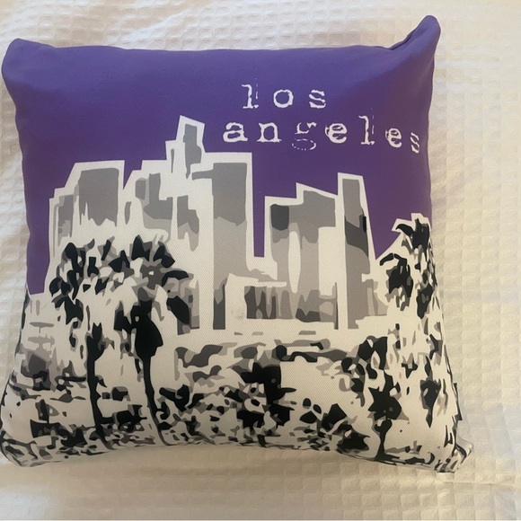 Los Angeles, California Accent Pillow, purple, Deny Designs, Like New - Picture 2 of 9